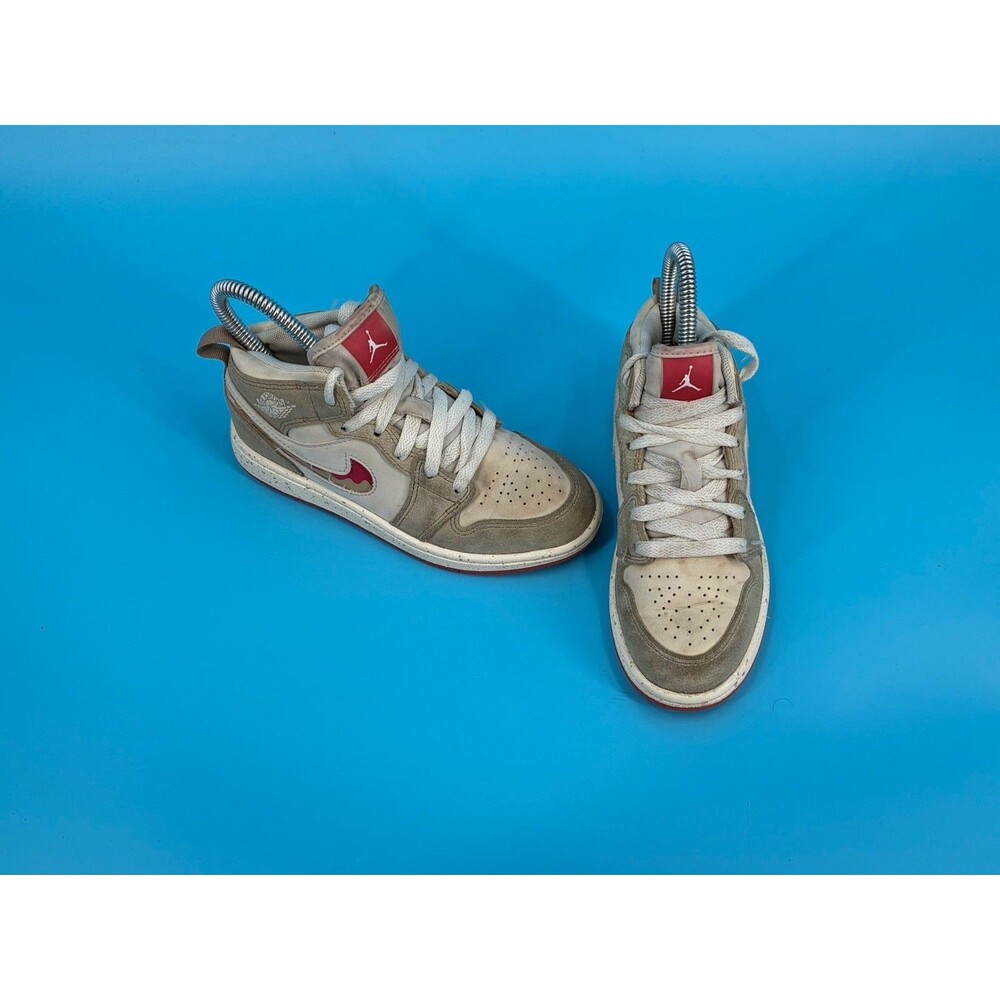 Air Jordan 1 Mid SE Peanut Butter Jelly Kids 13C Desert Red HJ5960-206